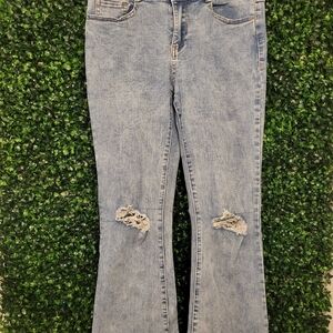 Dollhouse Blue Flare Wide Leg Jeans